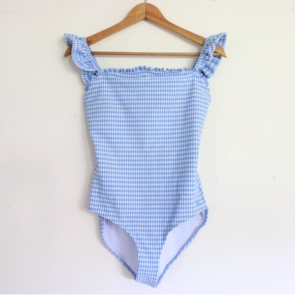 Albion Blue Gingham One Piece Swimsuit - Picture 2 of 9